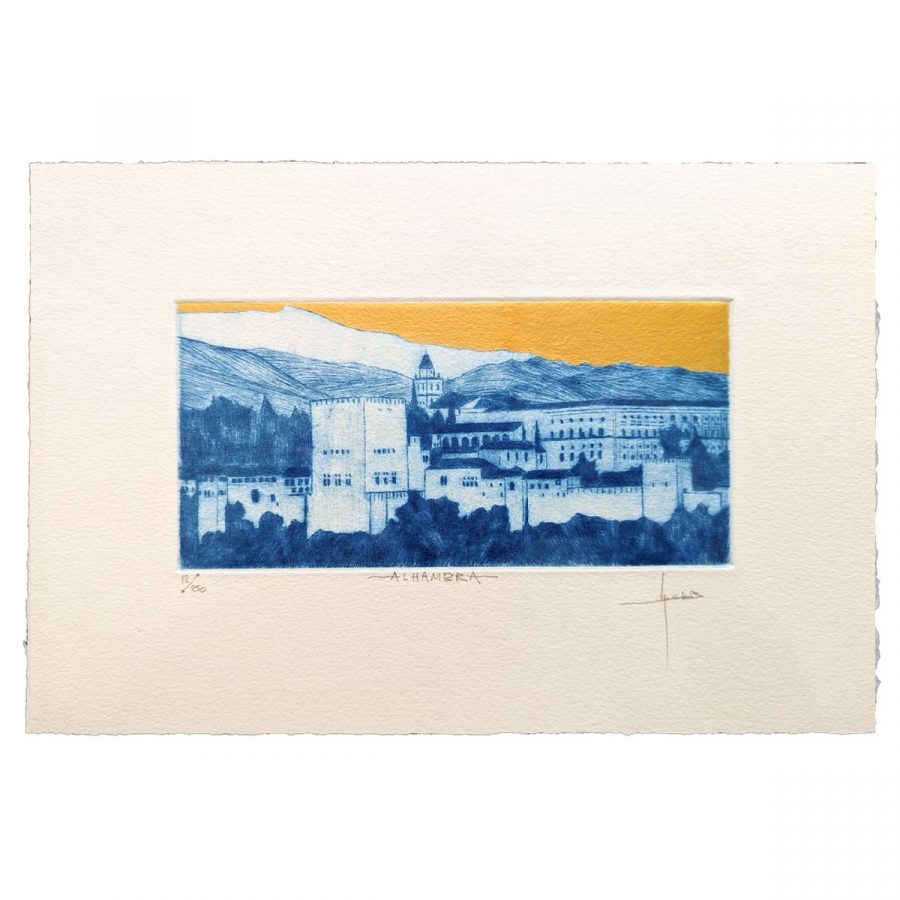 Grabado de la Alhambra de Granada