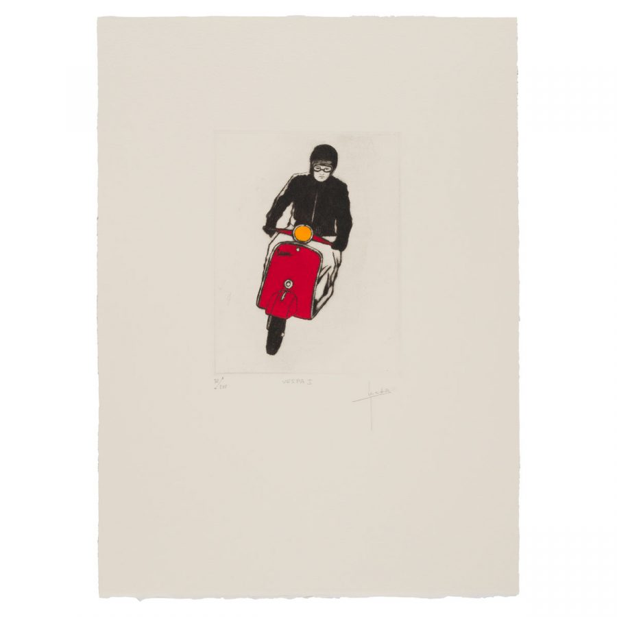 Muestra una vespa